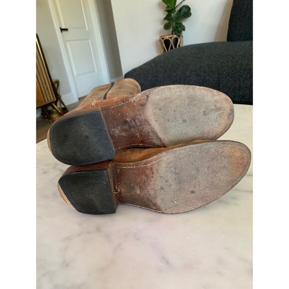 Vintage 1883 Lucchese Distressed Women’s 16” Shaft Boots SZ 8.5 - Picture 3 of 12